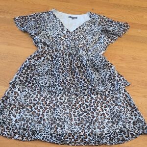 Sharagano Leopard Print Casual Kids Dress
